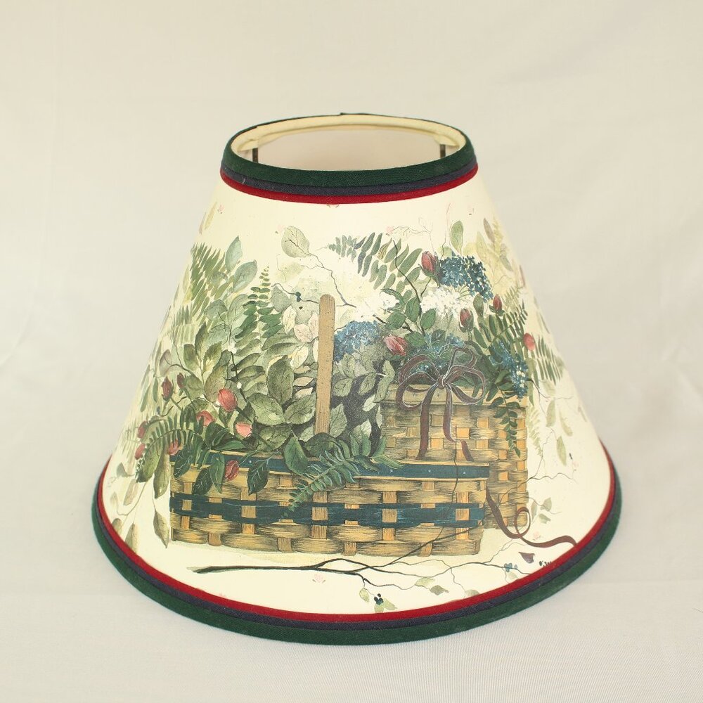 Small Rustic Floral Basket Lampshade